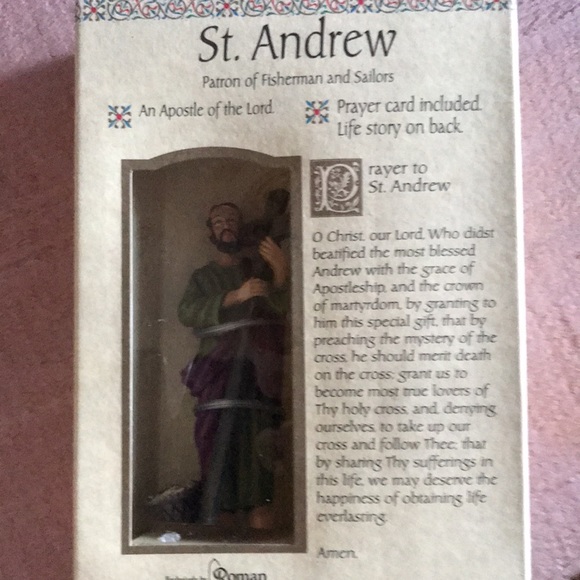 St Andrew- Patron Saint of Fishermen & Sailors Figurine NIB - Picture 9 of 10